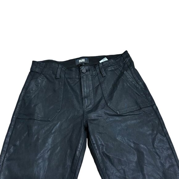 Revolve PAIGE Mayslie Straight Ankle in Black Fog Luxe Coating - Picture 6 of 13